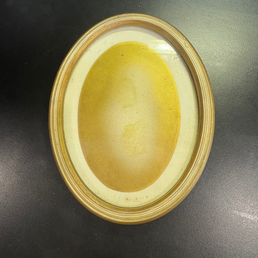 Vintage Oval Picture Frame Small 5x7 Gold Domed Glass Wall Hanging Decor